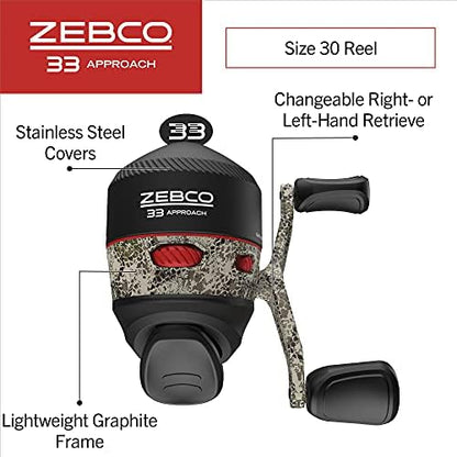 Zebco 33 Camo Spincast Reel and Fishing Rod Combo, 6ft 2-Piece Medium Action