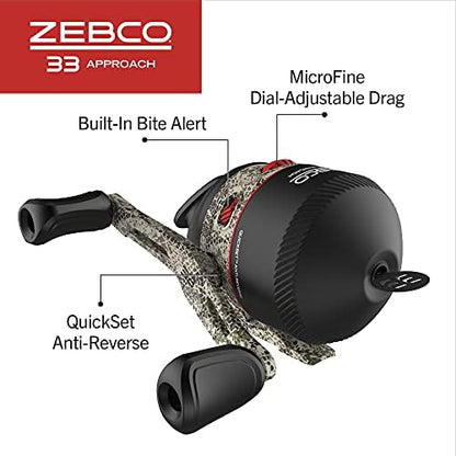 Zebco 33 Camo Spincast Reel and Fishing Rod Combo, 6ft 2-Piece Medium Action