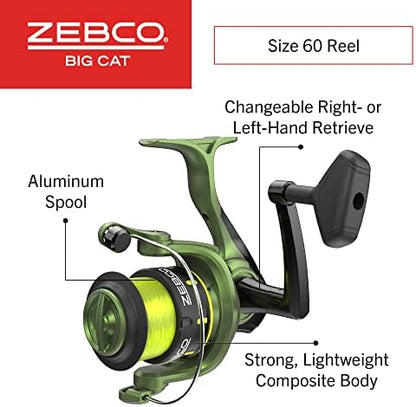 Zebco Big Cat Fishing Rod and Reel Combo – Heavy-Duty Catfish Spinning Outfit