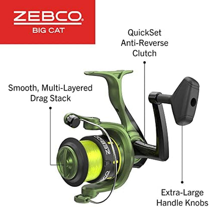 Zebco Big Cat Fishing Rod and Reel Combo – Heavy-Duty Catfish Spinning Outfit