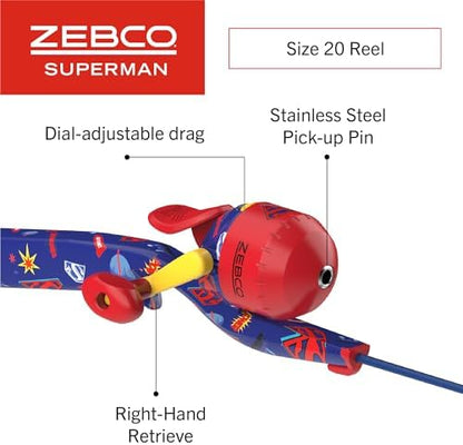 Zebco Superman 29” Floating Spinning Combo – 6lb Line