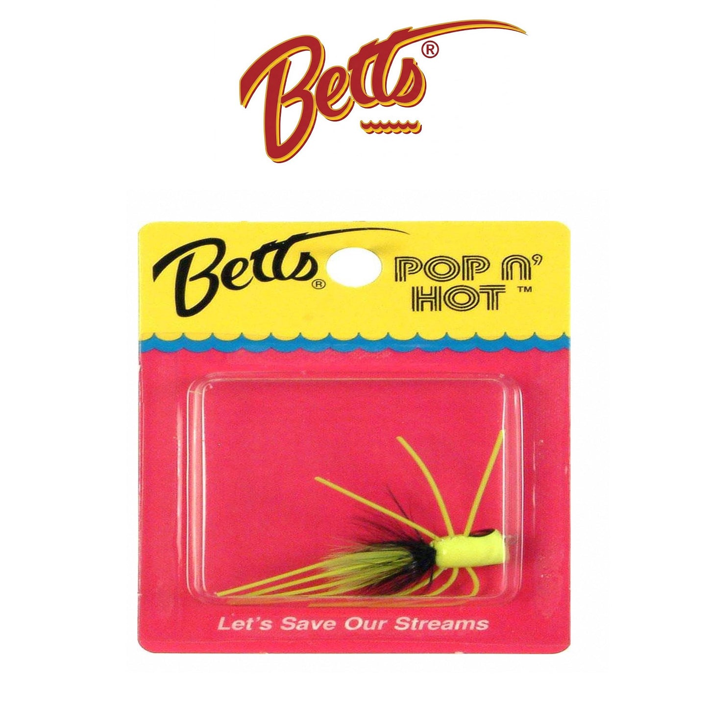 Betts Hot Pop Popping Lure Size 10 and 12 White/Chartreuse