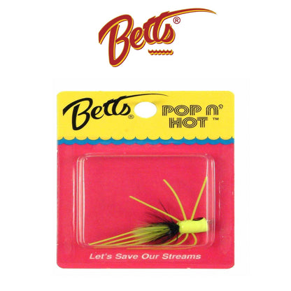 Betts Hot Pop Popping Lure Size 10 and 12 White/Chartreuse